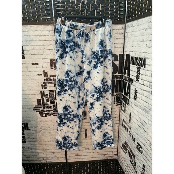 Swimsuit for All XL Blue Tie-Dye Drawstring Pockets Lounge Pants - Picture 1 of 5